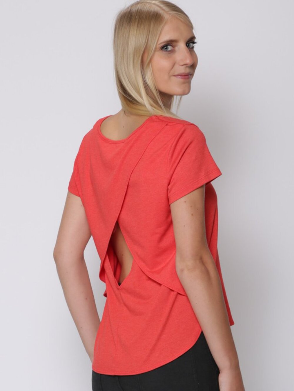 NWT Amour Vert Women's Open Cross Back Top Poppy Size M